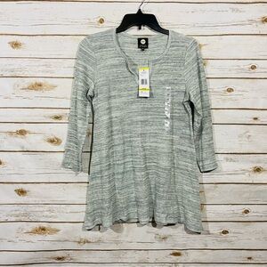 Jones New York Sport Light Gray Textured Top Size M